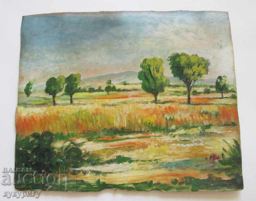 Old oil painting landscape painting on Iv. Yordanov - 7
