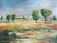 Old oil painting landscape painting on Iv. Yordanov