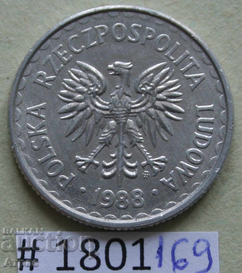 1 zlot 1988 Polonia cu preț € 0.36 | 0.70 BGN