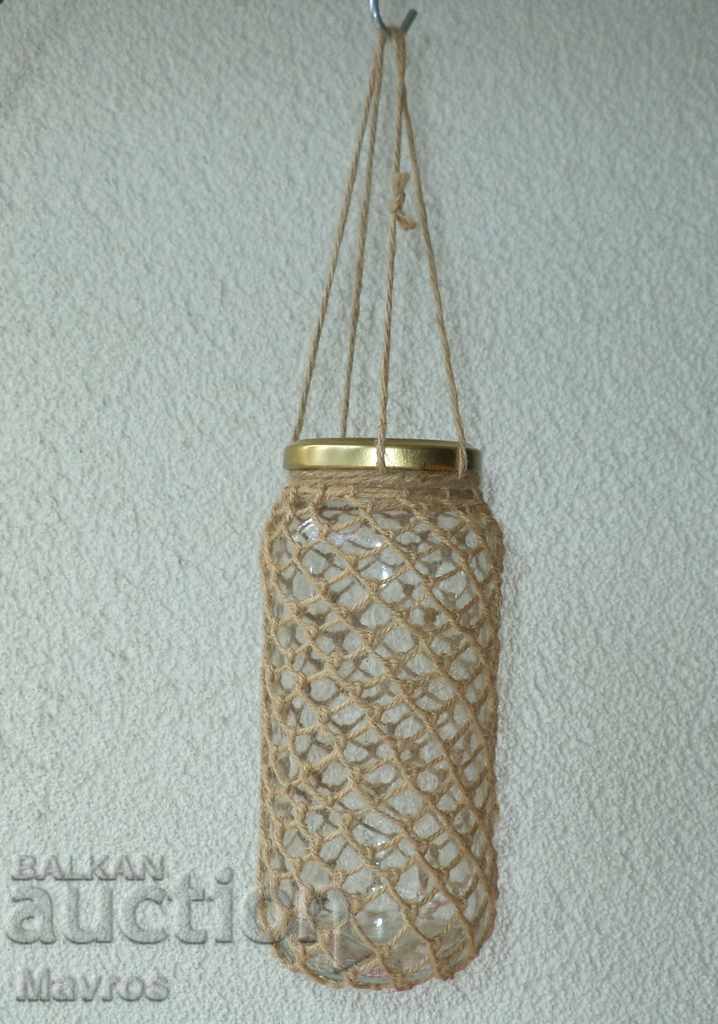 Decoration - Hand-woven jar with natural fibers with price 15.00 BGN | € 7.67 Decoration - Hand-woven jar with natural fibers with price 15.00 BGN | € 7.67