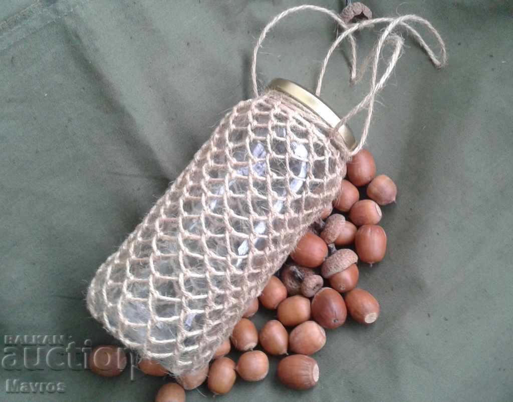 Decoration - Hand-woven jar with natural fibers