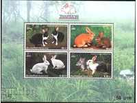Clean block Fauna Rabbits 1999 from Thailand