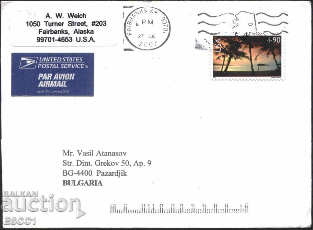 Traveled Envelope with Vista View Sunset 2007 from USA