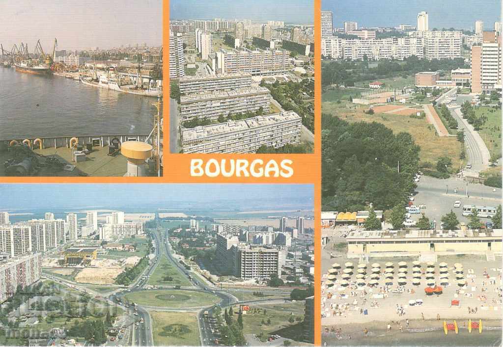 Пощенска картичка - Бургас, Микс от 4 изгледи