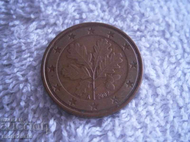 5 EURO CURRENCY GERMANY 2002 COIN with price 0.30 BGN | € 0.15 5 EURO CURRENCY GERMANY 2002 COIN with price 0.30 BGN | € 0.15