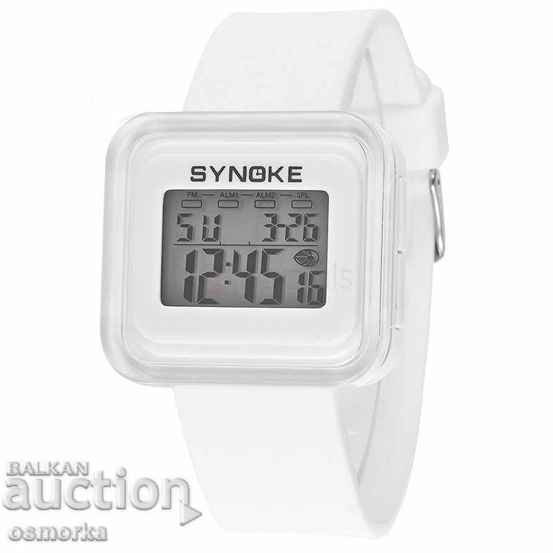 Synoke нов дамски спортен часовник много функции бял