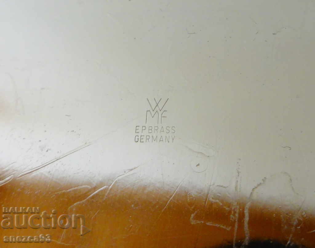 Silver-plated bronze platter, WMF tray, 34 cm with price 29.00 BGN | € 14.83 Silver-plated bronze platter, WMF tray, 34 cm with price 29.00 BGN | € 14.83