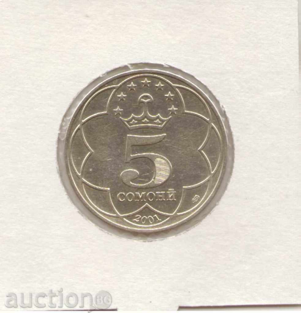 ++Tajikistan-5 Somonii-2001-KM# 9 με τιμή € 3.83 | 7.49 BGN