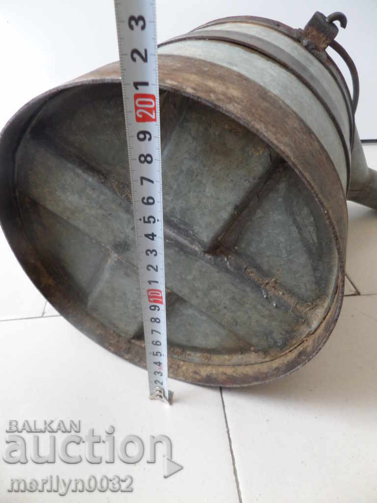 Auction Old metal kettle WW2 galvanized tube for fuel bucket pot Auction Old metal kettle WW2 galvanized tube for fuel bucket pot