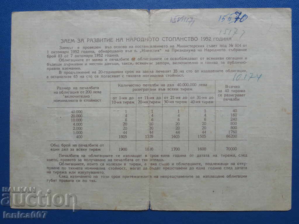 Bulgaria 1952 - 40 leva cu preț € 2.40 | 4.69 BGN