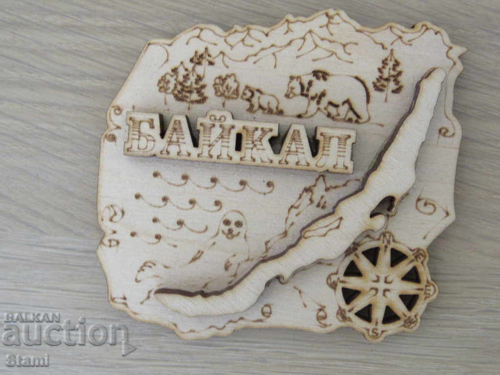 Authentic 3D wooden magnet from Lake Baikal, Russia-7 series