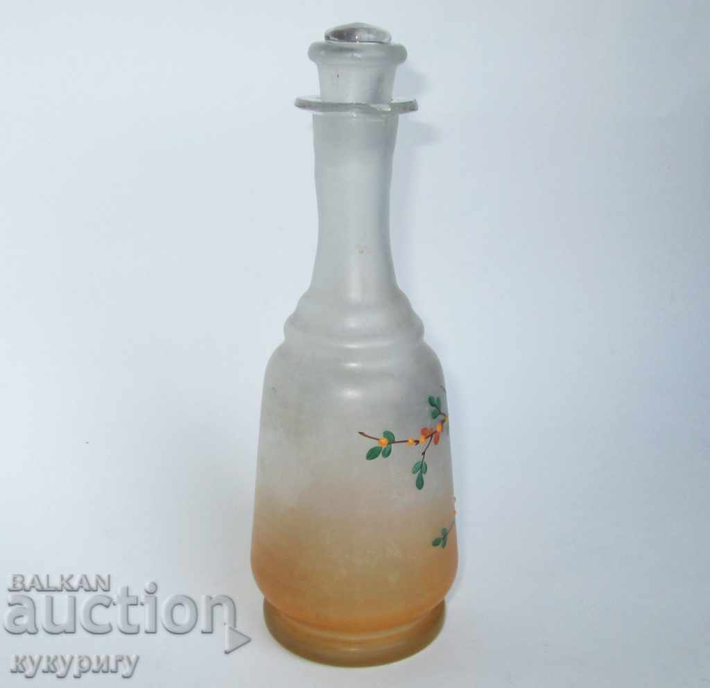 Ancient Victorian glass carafe painted with enamel with price 40.00 BGN | € 20.45 Ancient Victorian glass carafe painted with enamel with price 40.00 BGN | € 20.45