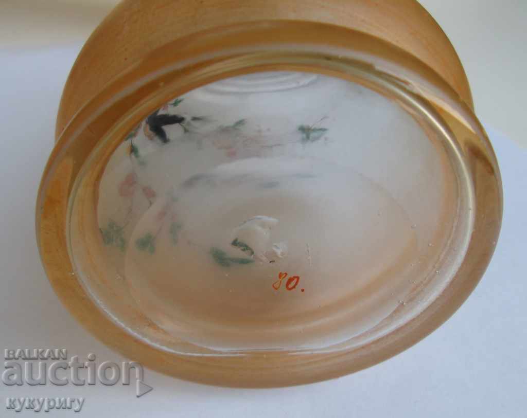 Ancient Victorian glass carafe painted with enamel - 7 Ancient Victorian glass carafe painted with enamel - 7