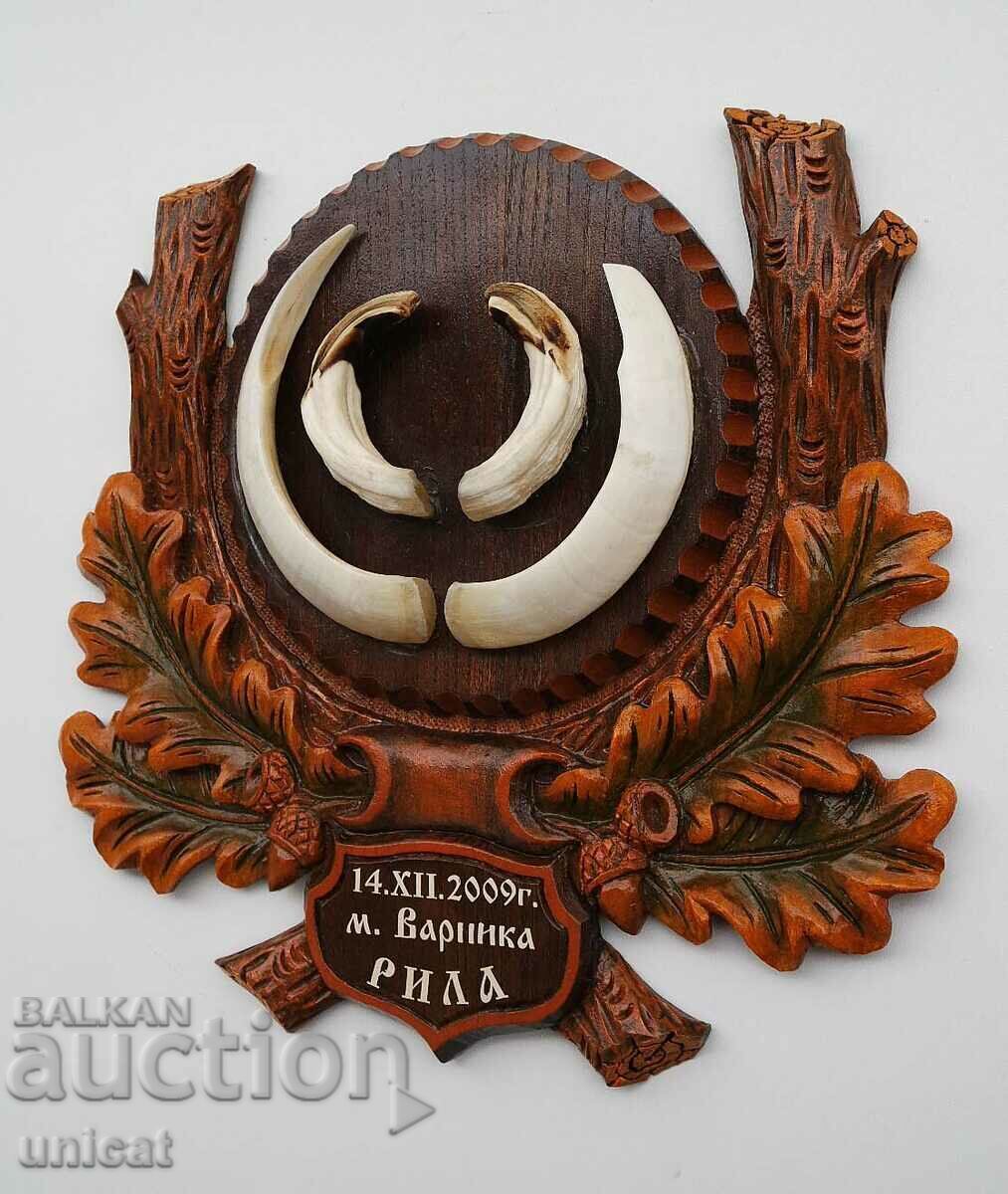 Wild Trophy Pig - Stand de sculptură în lemn Wild Trophy Pig - Stand de sculptură în lemn