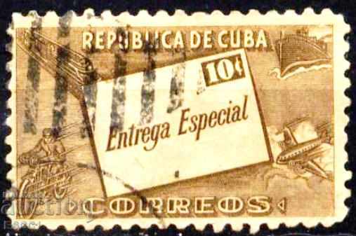 Клеймована марка Поща Транспорт  1945  от Куба