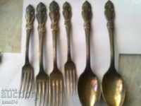 Gold-plated forks and spoons