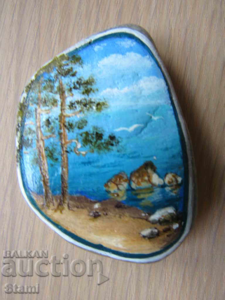 Езеро Байкал-сувенир върху камък-2