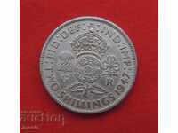 2 Shillings 1947 England Silver