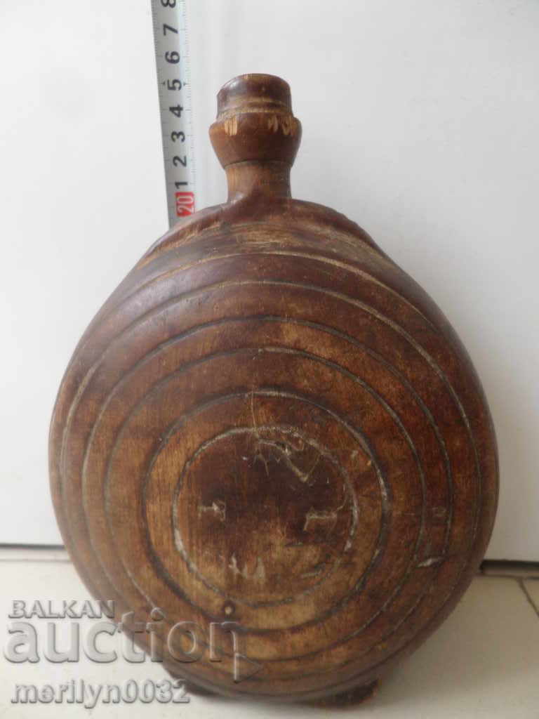 Old wooden vase, wooden bucket, wooden beetle - 6 Old wooden vase, wooden bucket, wooden beetle - 6