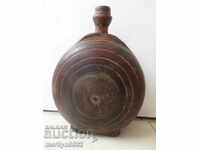 Old wooden vase, wooden bucket, wooden beetle
