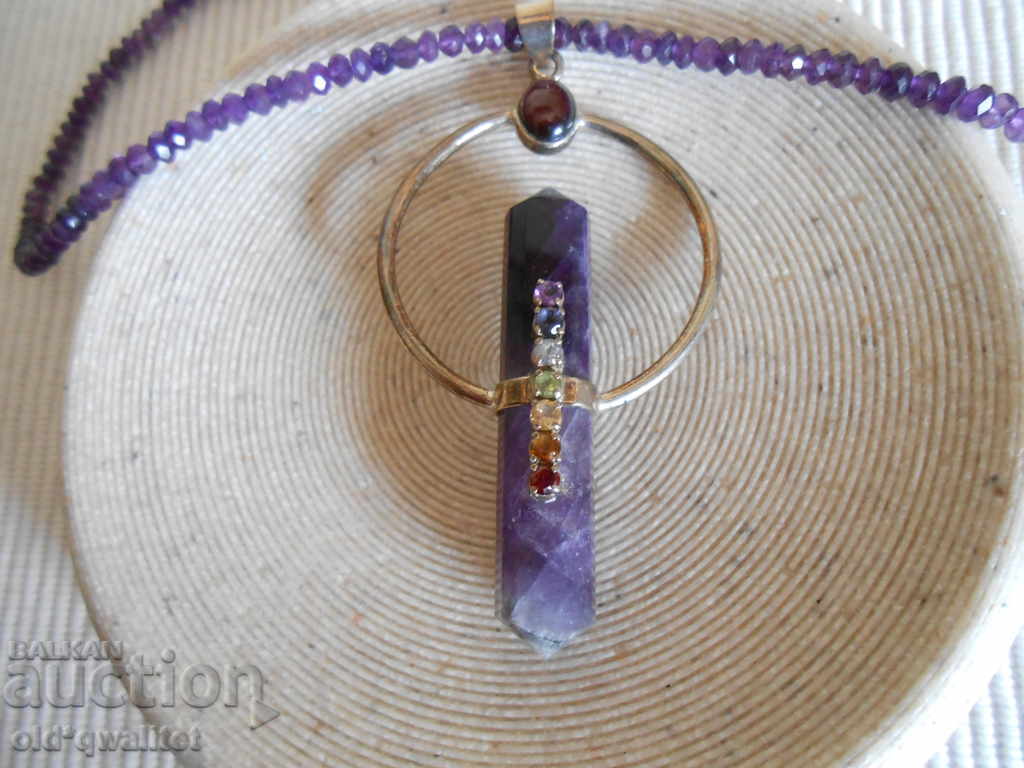 Silver Necklace, Gerdane, Amethyst, Garnet, etc., UNIQUE with price 327.00 BGN | € 167.19 Silver Necklace, Gerdane, Amethyst, Garnet, etc., UNIQUE with price 327.00 BGN | € 167.19