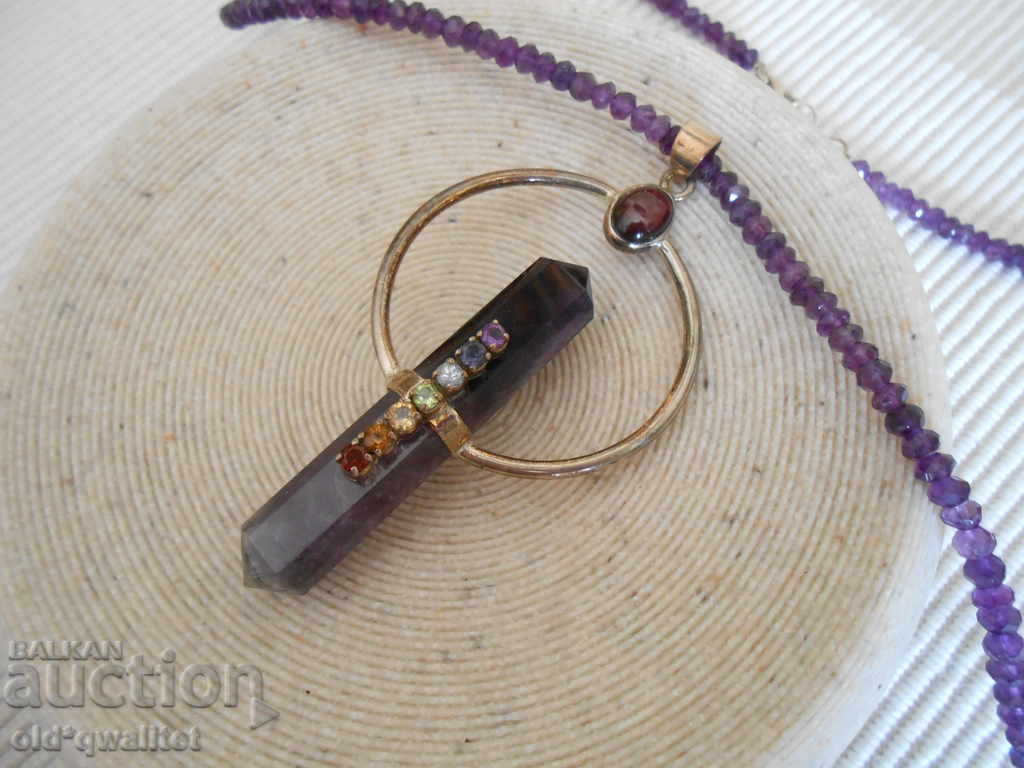 Silver Necklace, Gerdane, Amethyst, Garnet, etc., UNIQUE - 5 Silver Necklace, Gerdane, Amethyst, Garnet, etc., UNIQUE - 5