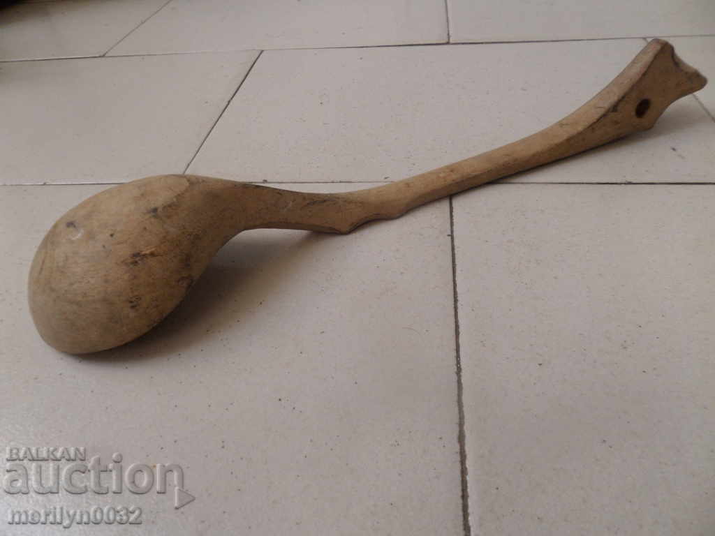 Auction Old wooden spoon, ladle, wooden Auction Old wooden spoon, ladle, wooden