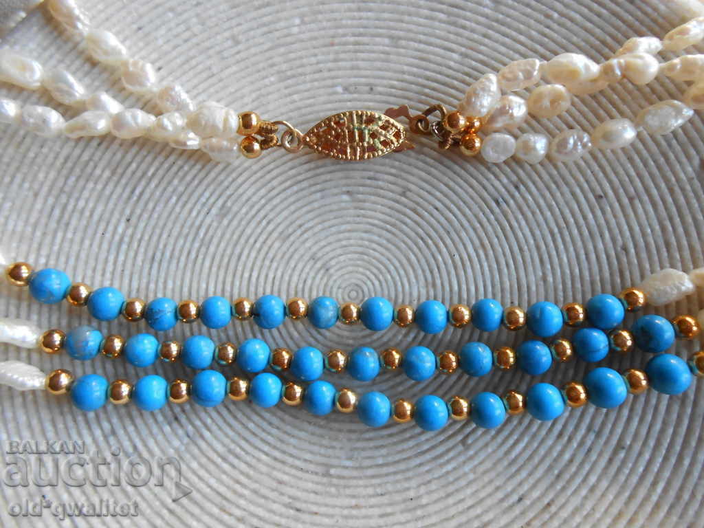 Delivery of MAGNIFICENT NECKLACE, natural Pearls and Turquoise Delivery of MAGNIFICENT NECKLACE, natural Pearls and Turquoise