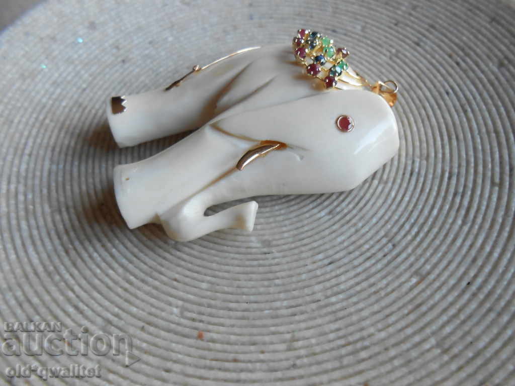 Livrarea Vechi MEDALION - Aur 585, os, Rubin, Smarald, Safir