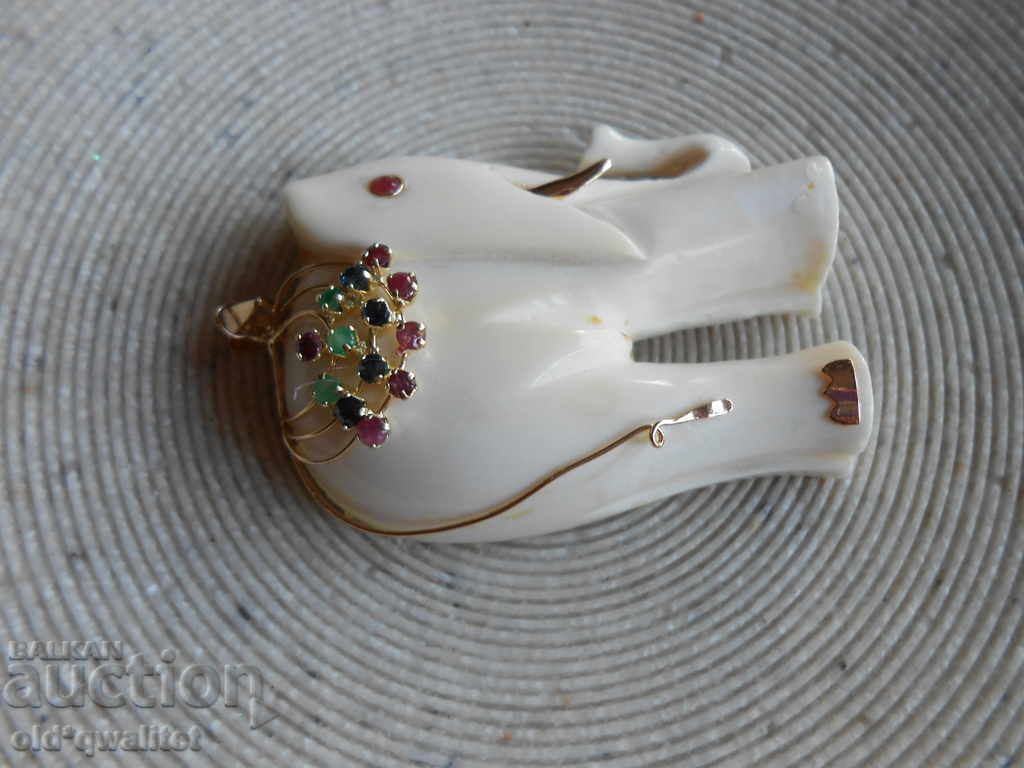 Σταρ ΜΕΝΤΑΛΙΟΝ - Χρυσός 585, κόκκαλο, Ρουμπίνι Σμαράγδι Σαπφείρι - 5 Σταρ ΜΕΝΤΑΛΙΟΝ - Χρυσός 585, κόκκαλο, Ρουμπίνι Σμαράγδι Σαπφείρι - 5