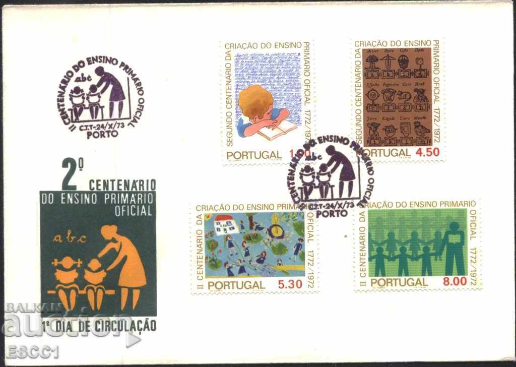 Първодневен плик Начално образование 1973 от Португалия