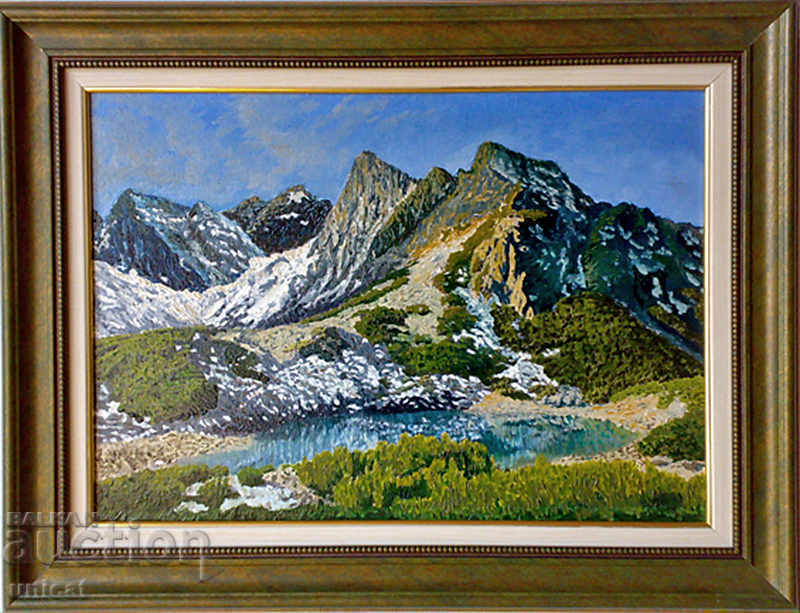 Pirin - Sinanitsa with the lake - oil paints Pirin - Sinanitsa with the lake - oil paints