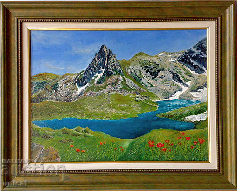Muntele Haramiyata cu Lacul Bliznaka, pictura in ulei