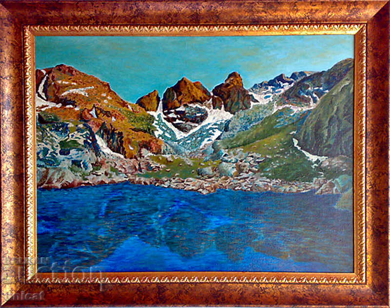 Rila - The Scary Lake with the Purchased, Oil Paints, Canvas