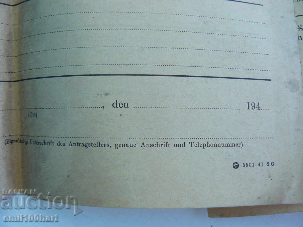 Questionnaire for Traveling in Nazi Germany 194 ..year 2 ex. - 6