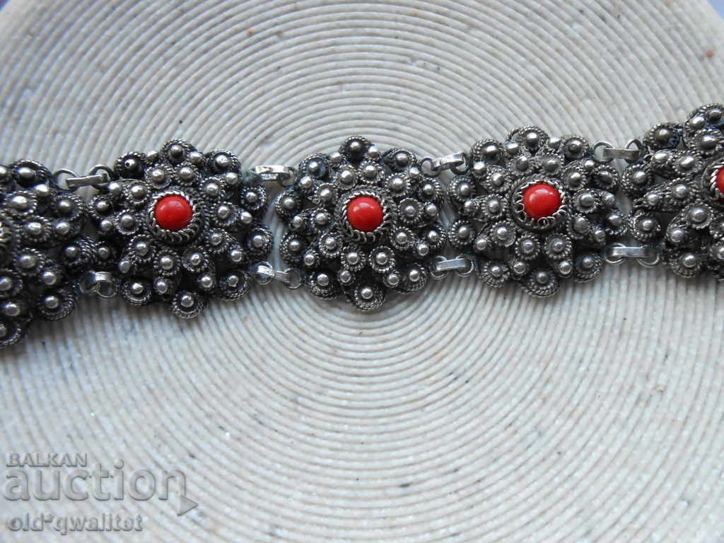 Wonderful old SILVER GRAY, Coral, Coral, filigree - 6 Wonderful old SILVER GRAY, Coral, Coral, filigree - 6