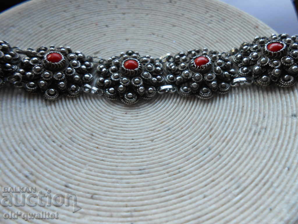 Wonderful old SILVER GRAY, Coral, Coral, filigree - 7 Wonderful old SILVER GRAY, Coral, Coral, filigree - 7