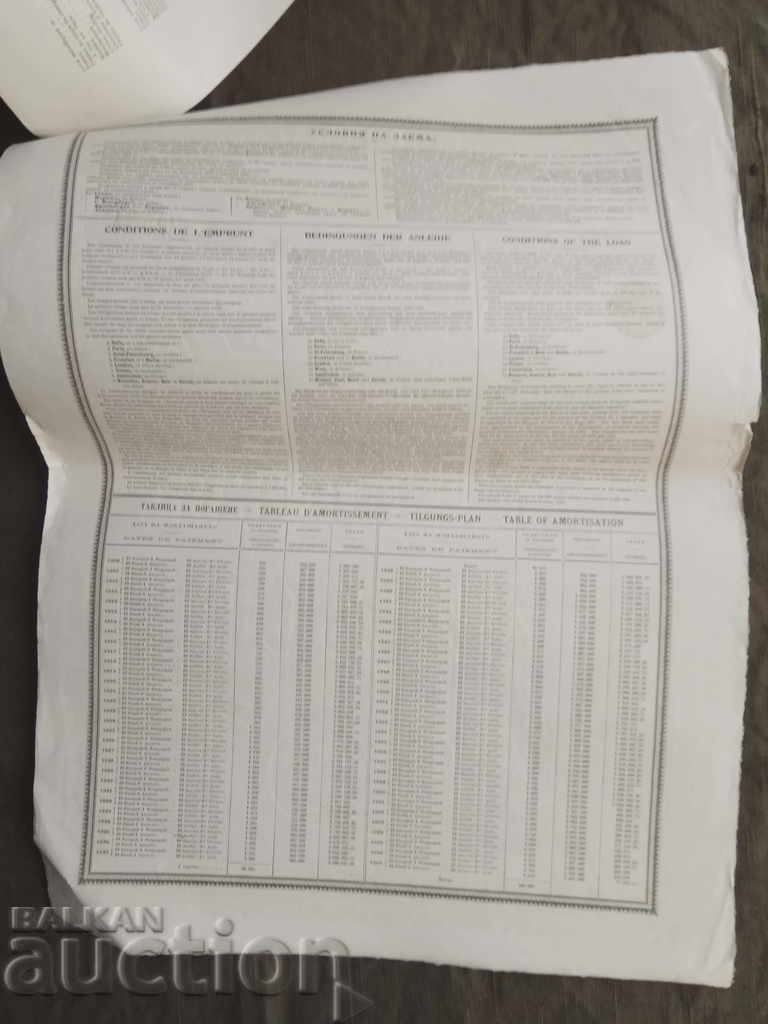 Auction 500 golden leva, bond from 1907 Auction 500 golden leva, bond from 1907