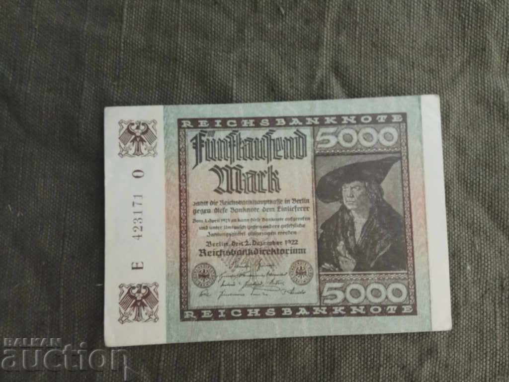 5000 марки Германия 1922 г.