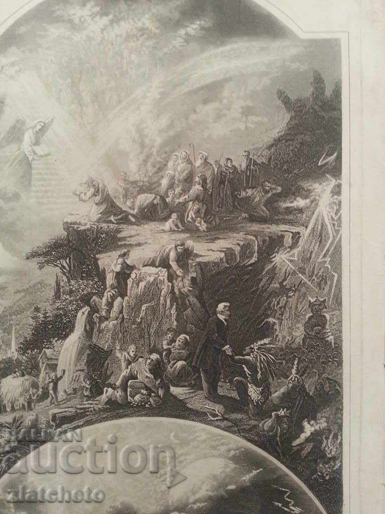 Three old 19th-century American Bible engravings. - 5 Three old 19th-century American Bible engravings. - 5