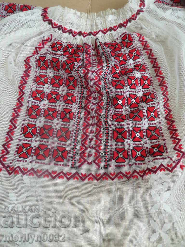 Old authentic embroidered shirt tulle costume embroidery with price 97.00 BGN | € 49.60 Old authentic embroidered shirt tulle costume embroidery with price 97.00 BGN | € 49.60