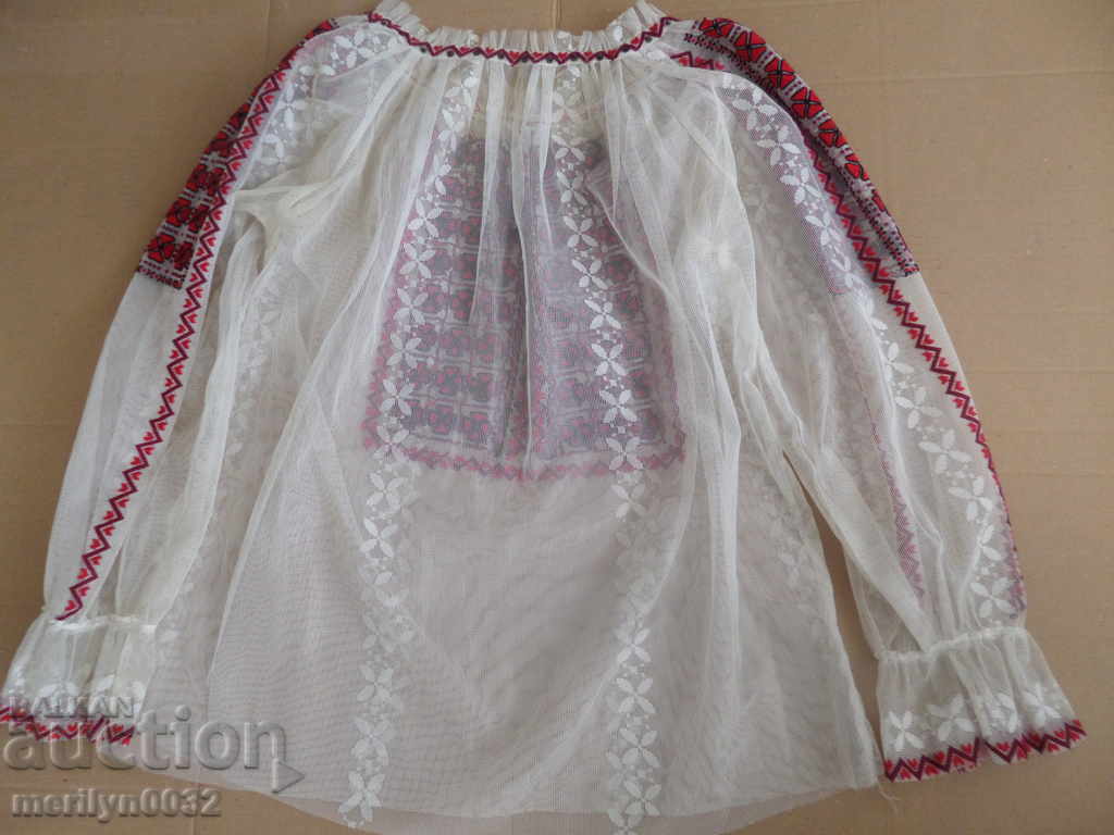 Auction Old authentic embroidered shirt tulle costume embroidery Auction Old authentic embroidered shirt tulle costume embroidery