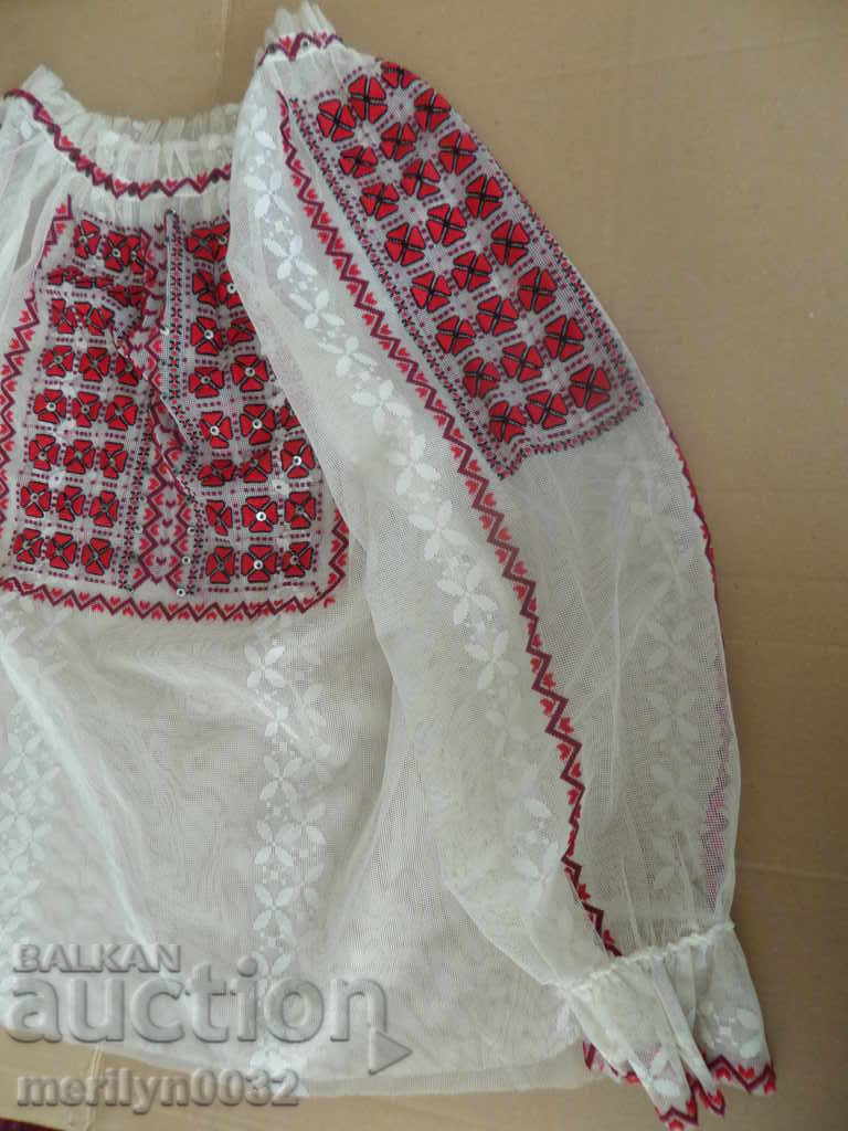 Old authentic embroidered shirt tulle costume embroidery - 7 Old authentic embroidered shirt tulle costume embroidery - 7