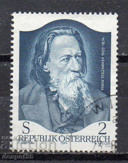 1974. Austria. Franz Stelzhamer, an Austrian poet and novelist