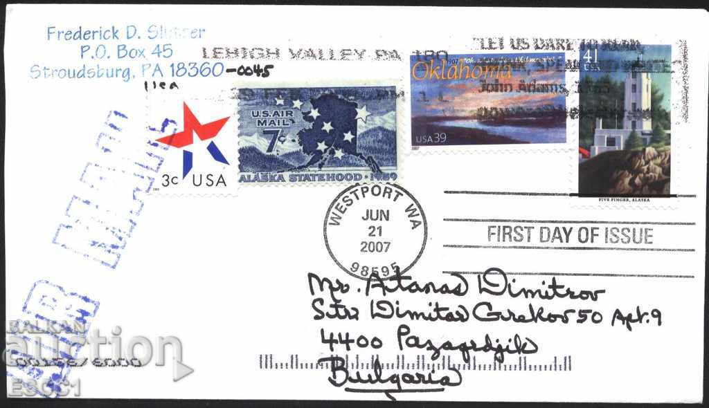 Κυκλοφορίας Φάκελος Σημάτων Marine Light Οκλαχόμα 2007 Αλάσκα 1959 ΗΠΑ