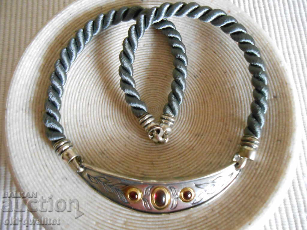 Silver Necklace Necklace, Silk, Silver and Silver. Garnet with price 500.00 BGN | € 255.65