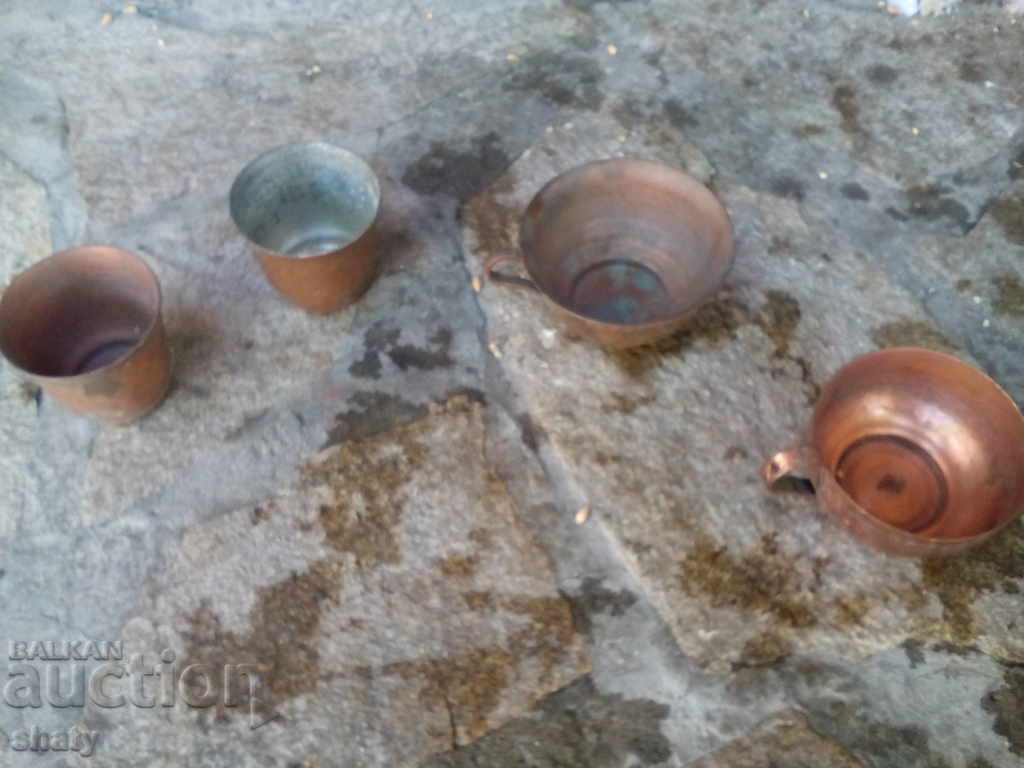 Old copper cups. - 5