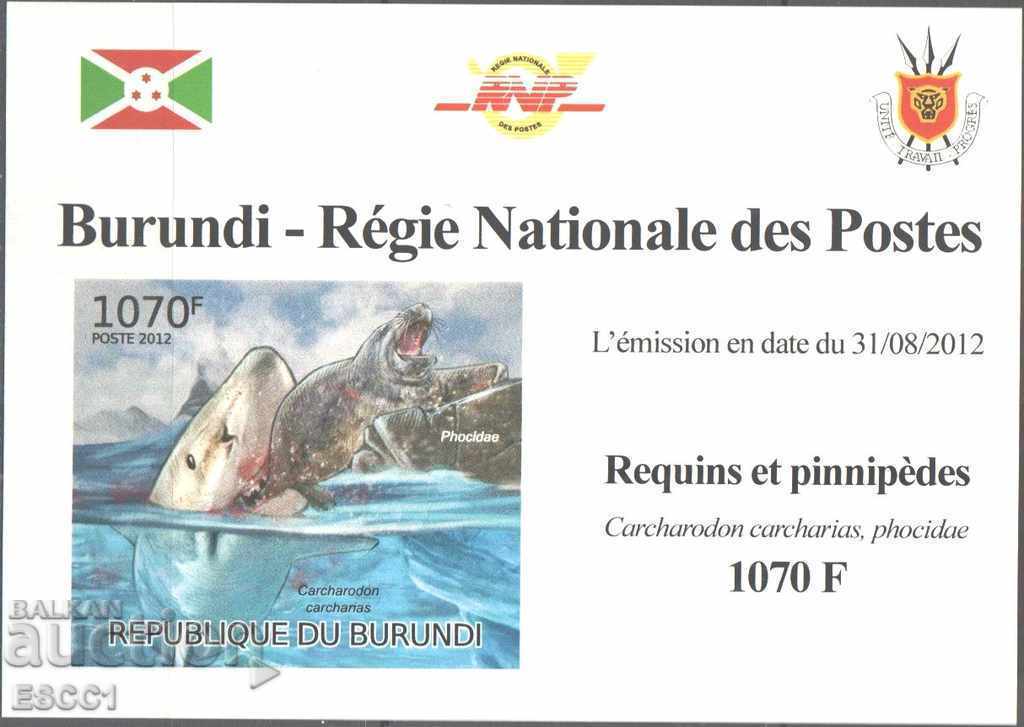 Delivery of Pure blocks unperforated Marine Fauna Sharks 2012 Burundi