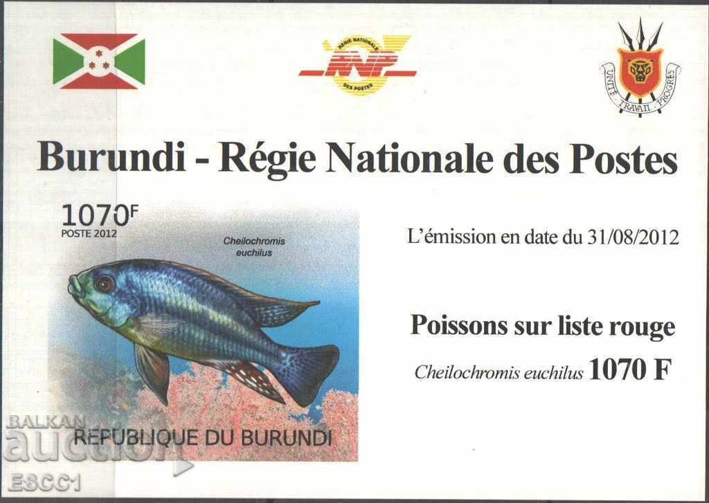 Pure blocks unperforated Marine Fauna Pisces 2012 Burundi with price 16.00 BGN | € 8.18