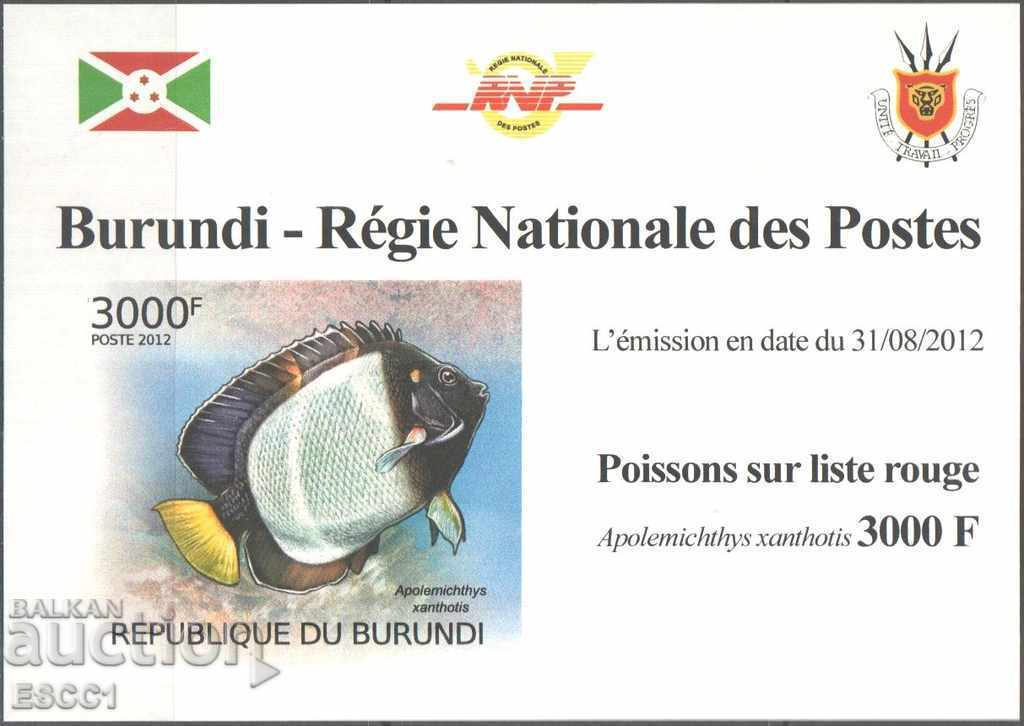 Delivery of Pure blocks unperforated Marine Fauna Pisces 2012 Burundi